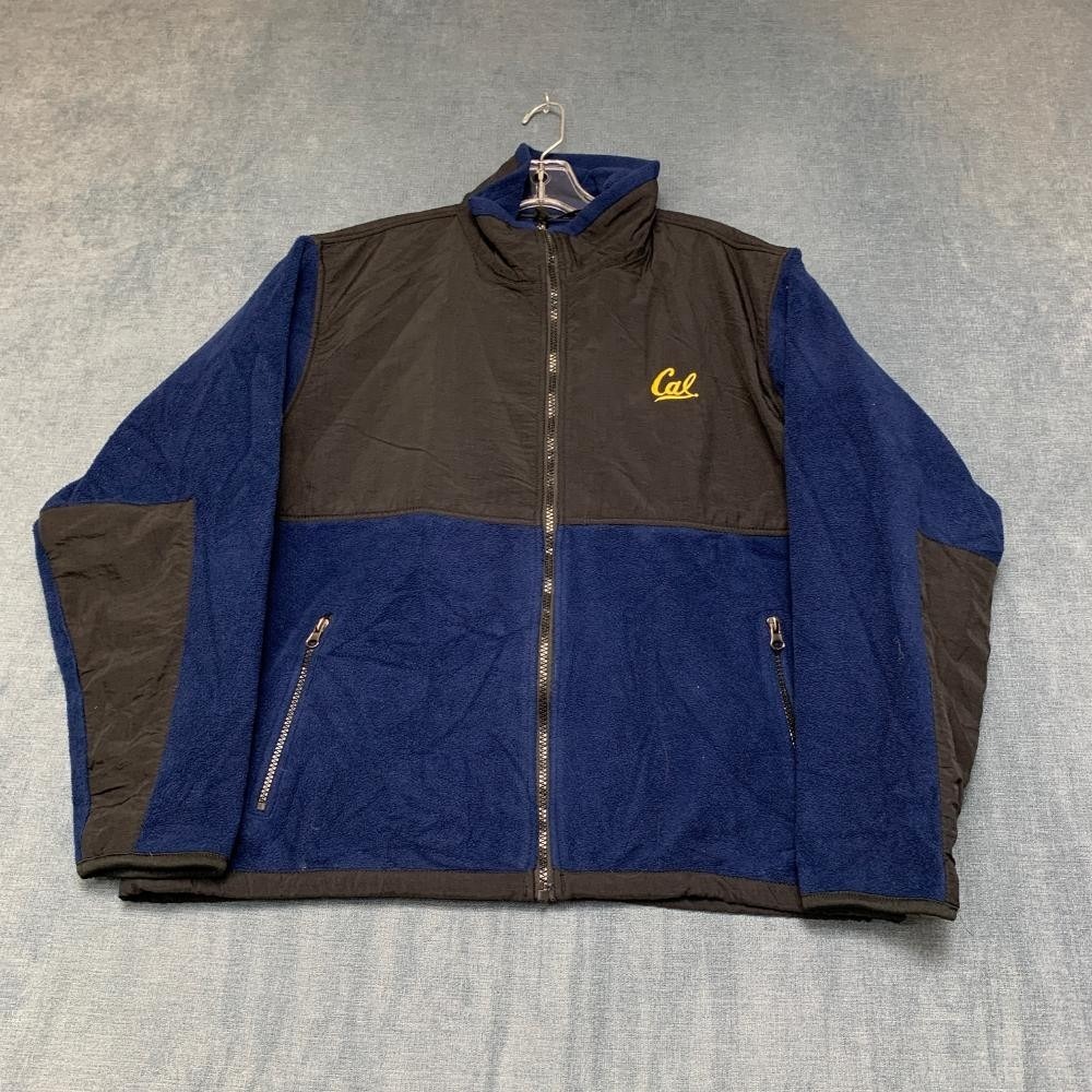 California Golden Bears Fleece Jacket Men Large Blue Black Weatherproof Football